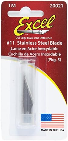 Blades do Excel 21 Blade de hobby de aço inoxidável, 5 pacote, americano, lâminas de reposição de borda reta
