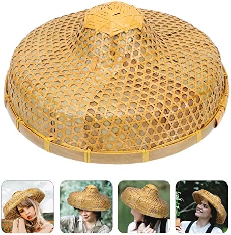 Chapéu japonês teceamento vintage chapéu de palha de bambu rattan chapéu de sol asiático chapéu de palha