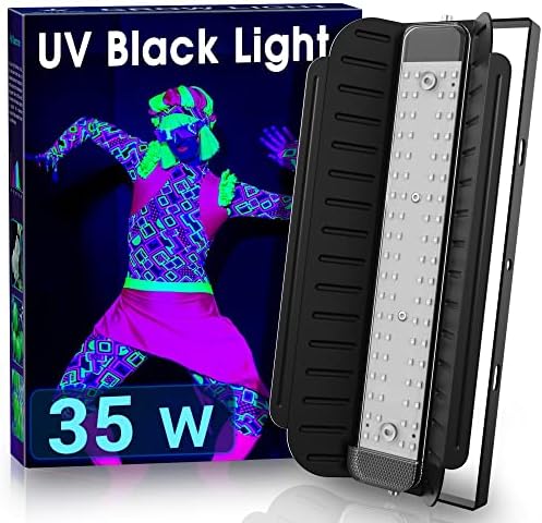 Black Light, Briignite Dimmable Blacklight 35W, luzes pretas com plugue e interruptor, 76 luzes pretas LED para