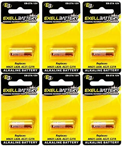 6x Exell EB-27A Alcalina 12V Bateria substitui 27A, A27, B-1, CA22, EL-812, EL812, G27A, GP27A, L828,