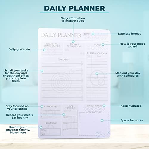 Planejador diário sem data da ECUATERRA 2023 - Planejador de vida, estética de escritório estético