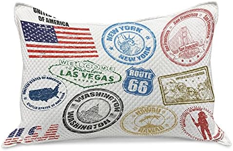 Ambsosonne Estados Unidos malha de colcha de travesseiros, selos Grunge of America Las Vegas Nova York São