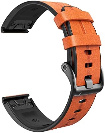 Davno Sport Leather Silicone Watch Band Strap for Garmin Fenix ​​7x 7 6x 6 Pro 5x 5 mais 3HR FASE FIXA