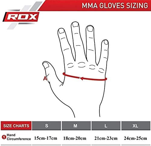 RDX MMA luvas híbridas de treino, esconderijo maia, palmeira ventilada aberta, luvas acolchoadas artes marciais