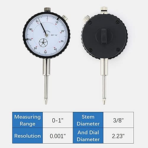 Indicador de discagem UXZDX 0,001 ， 0-1 de medição de polegadas e indicador de medidores de discagem de