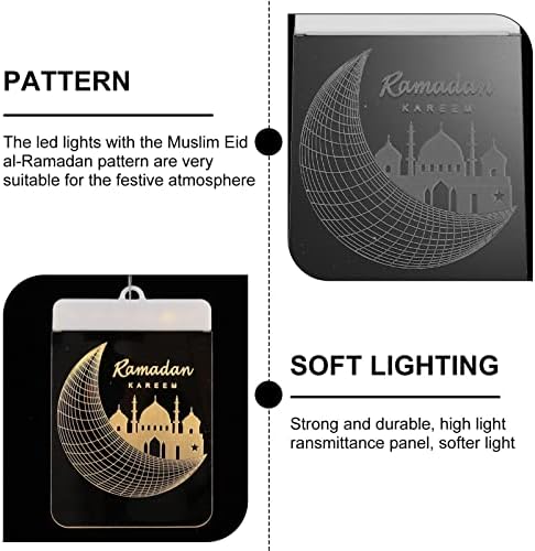 ABOOFAN 4PCS Shop Islâmica Lâmpada Ramadã Luzes Sucker Battery Castle Férias muçulmanas sem luz
