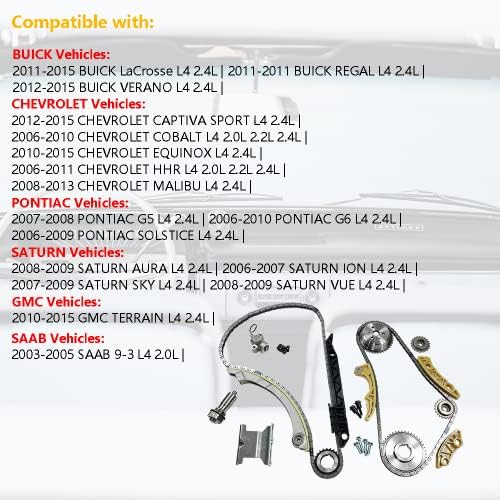 Kit de cadeia de tempo | Ajuste para 2.0L 2.2L 2.4L GM Buick Lacrosse Regal Verano, Chevy Captiva Sport Cobalt