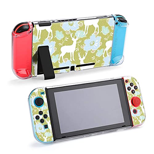 Caso para Nintendo Switch, Deer Floral Olive Five Peeces Definir acessórios de console de casos
