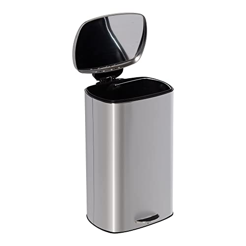 Nurcix 10,5 lixo de lixo, passo retangular na lata de lixo da cozinha, aço inoxidável