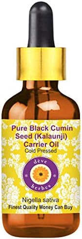 Deve Herbes Pure Black Seed Carrier Oil com gotas de gotas de vidro prensado 30ml