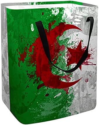 Argelia Flag Background Laundry Basket Bin Bin de armazenamento com alças para cesto, quarto de crianças,