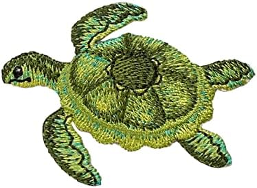 Tartaruga marinha - verde - tropical - réptil marinho - animais oceanos - ferro bordado no patch