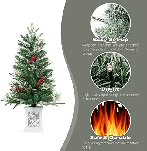 Mini prelit premium neve premium em árvore artificial de Natal, árvore de pinheiro de Natal pré-iluminada