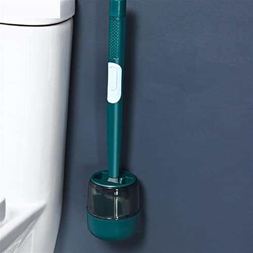 Escovas de vaso sanitário e suportes knfut ， pincel de silicone com parede perfurada para casa líquida pendurada na alça longa tipo de língua brosse hidráulico