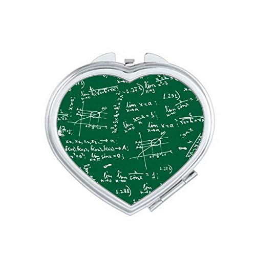 Green lits fórmulas matemáticas espelhos ampliagem de viagem portátil maquiagem de bolso portátil