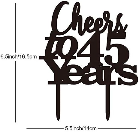 Kit de decorações de aniversário de 45 anos- aplausos a 45 anos de bandeira e capela de bolo, faixa de feliz aniversário,