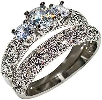 MMKNLRM Fashion Ladies Wedding Diamond Ring Proposta de anel de noivado Rings Rings Rings de resina