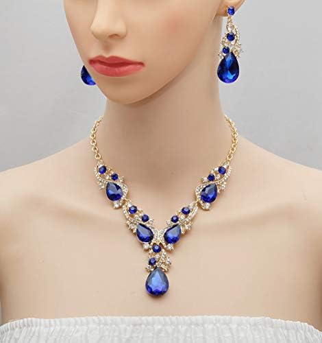 Brincos de colar de cristal austríaco de luxo CSY Brincos de shinestone Festas de festas de casamento de noiva
