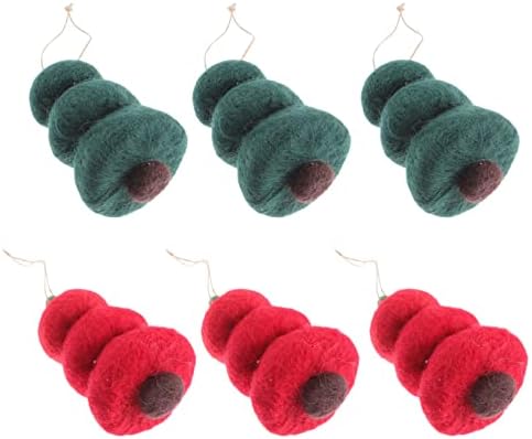 Cabilock Home Decor Decoração de lã de natal Pingentes de ornamento de lã: Verde Red Felt Pine