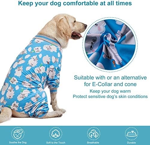 LOVINPET CROPOS DE DOG GRANDE/Pijamas de cães aconchegantes, ajuste esbelto, pulôver leve/cobertura completa
