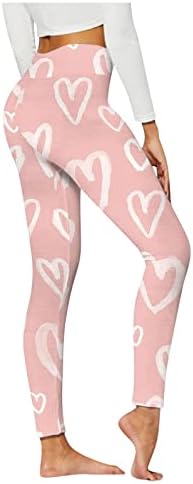 Leggings do Dia dos Namorados para mulheres de cintura alta Love sem costura Impressão de ioga Ponta de ioga Treino