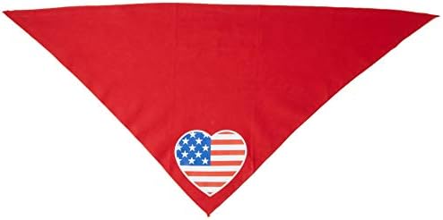 Mirage Pet Products American Flag Heart Print Bandana Red, grande