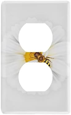 Yyzzh abelha fofa margarida branca margarida de camomila inseto de abelha de lareira não utilizada placa