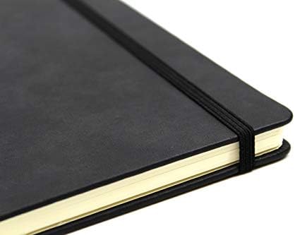 Silvine 198BK Executive Soft Feel Notebook governado com fita marcadora 160pp 90gsm A4 Black Ref