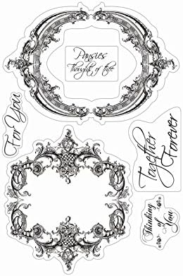 Couture Creations Hearts Desene Frames e Sentimentos Clear Stamp Set, 20,6 x 11,3 x 0,3 cm, transparente
