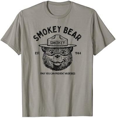 Logotipo vintage Smokey Bear Somente você pode impedir a camiseta de incêndios florestais