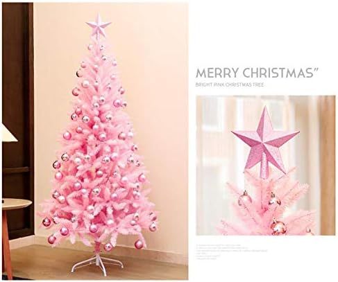 Árvore de Natal rosa de Yumuo, árvore de Natal artificial pré-cama com suporte de metal branco