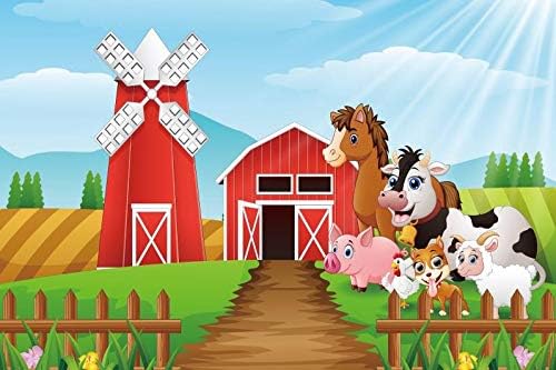 Yeele 5x3ft Cartoon Farm Pasture Background Para fotografia Campo de campo Cenário de celeiro Cenário