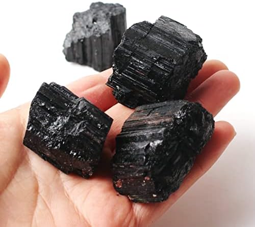 Qiaononai zd1226 1pc Natural Black Turmaline Quarzt Cristal Rough Raw Gemstone Mineral Mineral Spíadel
