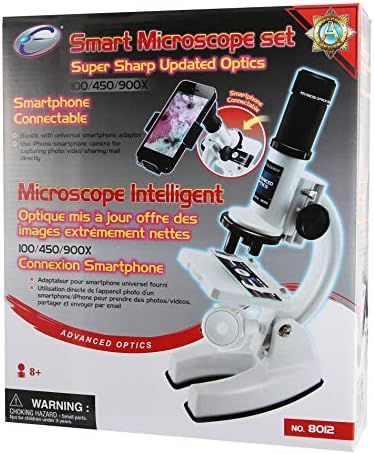 Microscópio EastColight 8012 com Smartphone Connector, 100x 450x 900X Kits de ciências educacionais para estudante