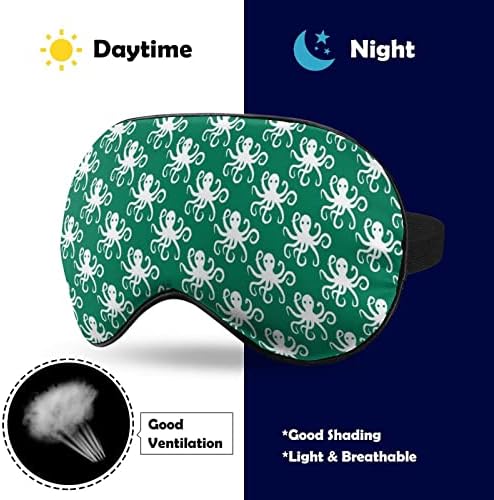 Máscara do sono padrão de polvo padrão máscara ocular portátil com cinta ajustável para homens mulheres