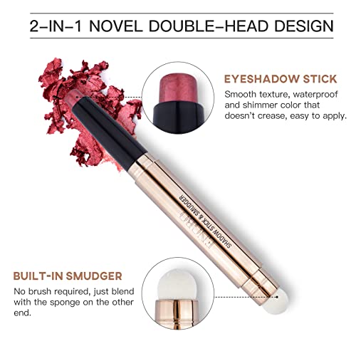 Lokfar Eye-Shadow Stick Makeup Cosmetics Eye Brilhadora de olhos, lápis de sombra de creme rotativo,