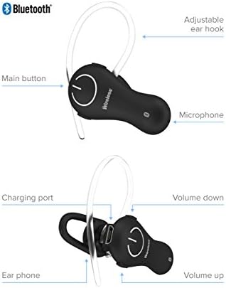 Apenas sem fio Bluetooth Wireless Headset Handsfree One -Ear Headphone Earbud - Compatível com Apple iPhone,