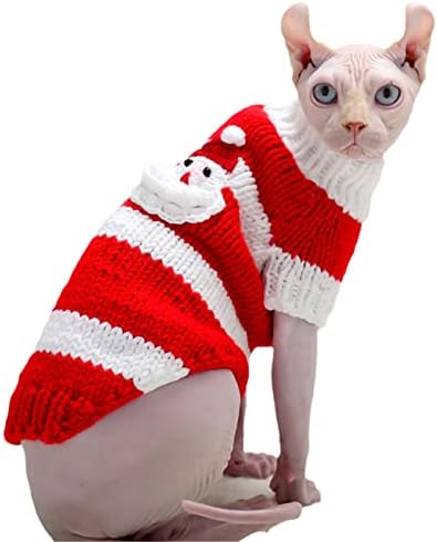 Roupas de gato de natal outono e inverno quentes de gato figurina gato suéter de gato moletom gato de gato