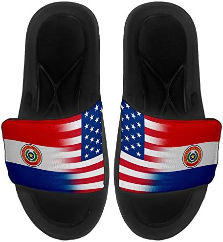 Sandálias/slides de slides e slides expressos para homens, mulheres e juventude - Bandeira do Paraguai