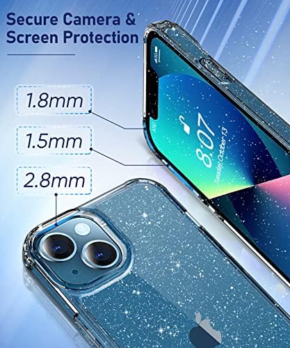 Miodik para iPhone 13 estojo com protetor de tela + protetor de lente da câmera, capa de telefone protetora à prova