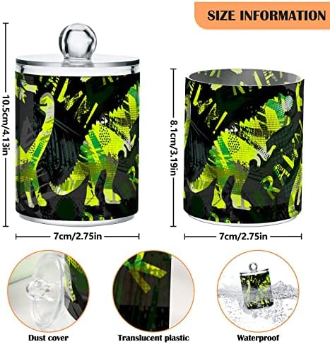 Cartoon Dinosaur Cotton Swab Suports Recipientes de banheiro Jarros com tampas conjuntos de algodão Round Bolder