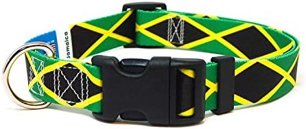 Gola de cachorro da Jamaica | Bandeira da Jamaica | Fivela de liberação rápida | Feito em NJ,