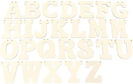 Letras de madeira dauerhaft, 66 PCs penduráveis ​​5 polegadas de madeira multifuncional de madeira completa