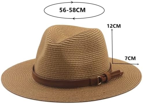Povosyoung Panamá chapéu de verão chapéus de sol para homens homens de palha de praia Moda UV Sun Protection Travel