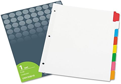 Univeral Deluxe Write-On/Apagable Tab Index, 5-TAB, 11 x 8,5, guias brancas, variadas, 1 conjunto