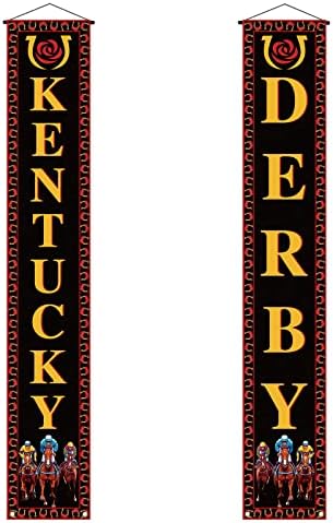 Kentucky Derby Party Front Door Banner Churchill Downs Horse Racing Jockey Run for the Roses Party Wall Wall Sign
