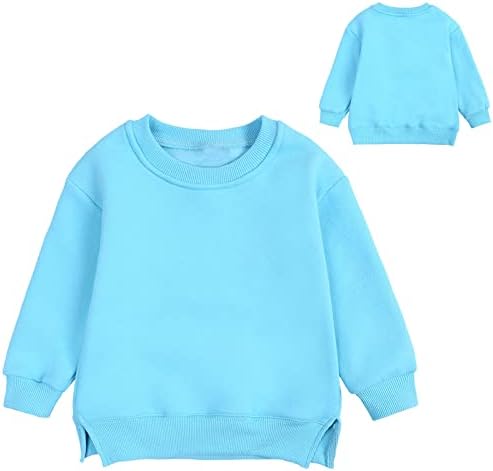 Toddler meninos meninas Meninas pulôver lã Sweatshirt Solides Solid e bebês colorida Top Casat