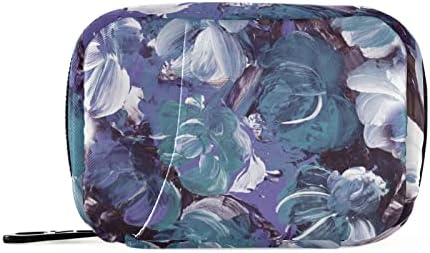 Kigai Blue Flowers Travel Pill Case, Organizador de garrafas de comprimidos com 8 comprimidos dentro, bolsa
