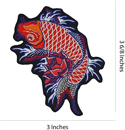 Phraya Patch Japane Koi Fish Pequeno e grande bordado remendos traseiros para jaqueta e colete