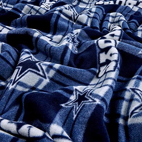 NFL Dallas Cowboys Plaid Fleece Blue/White, tecido no quintal